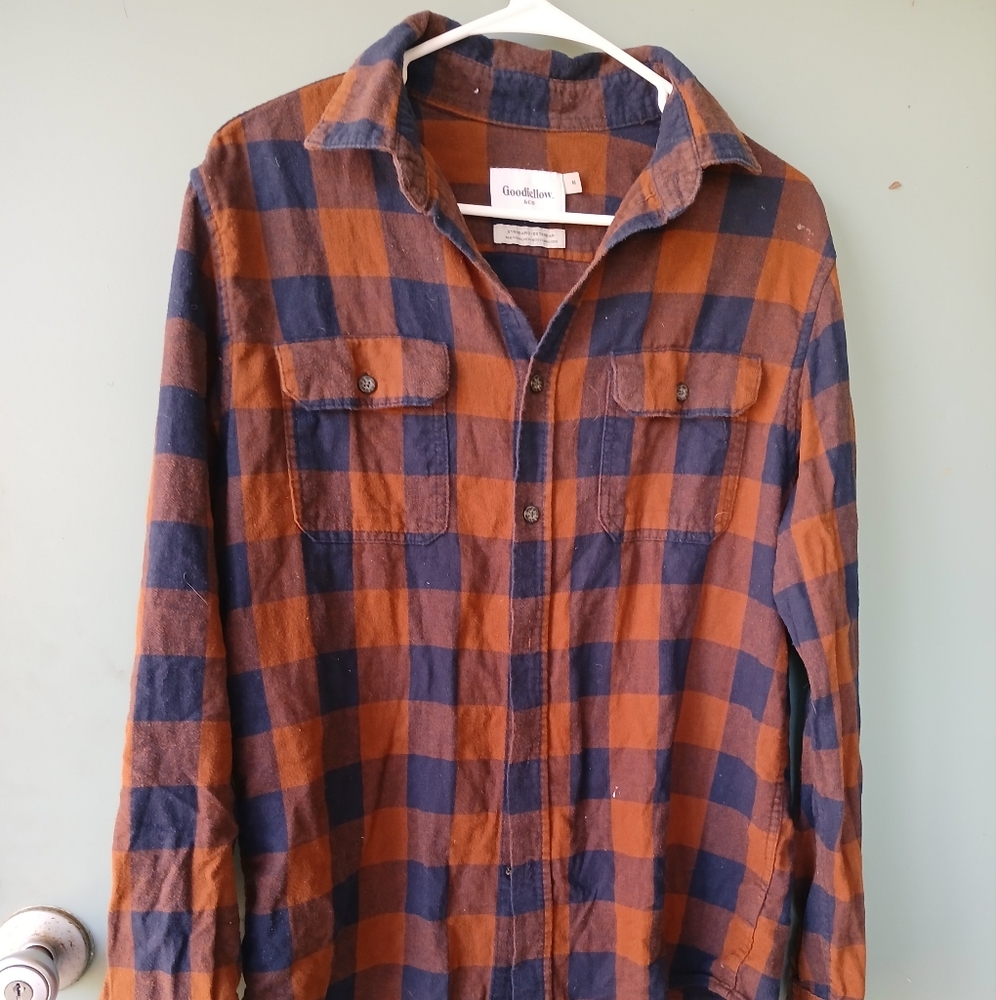 Targets Goodfellow & Co Blue and Brown Casual Button Down Shirt
